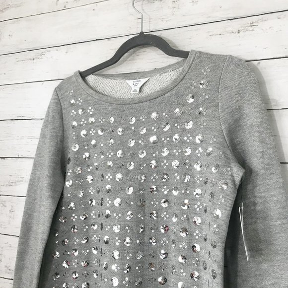 NWT Crown & Ivy Grey Sweater w/ Silver Sequins SP - Picture 3 of 6